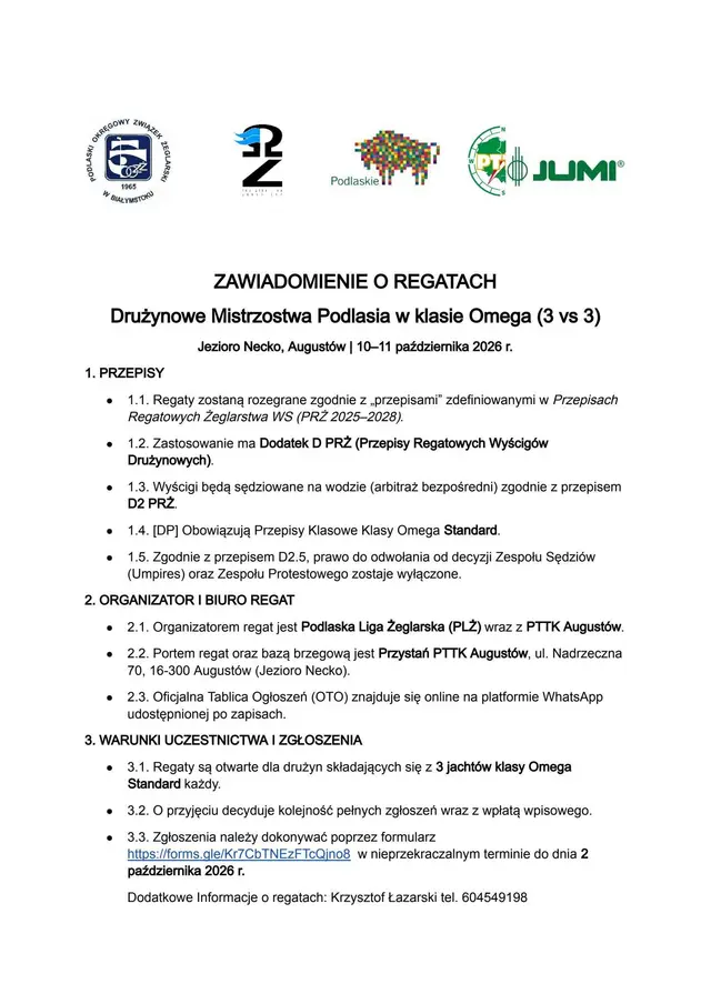 Zapowiedź Drużynowych Mistrzostw Podlasia w Augustowie