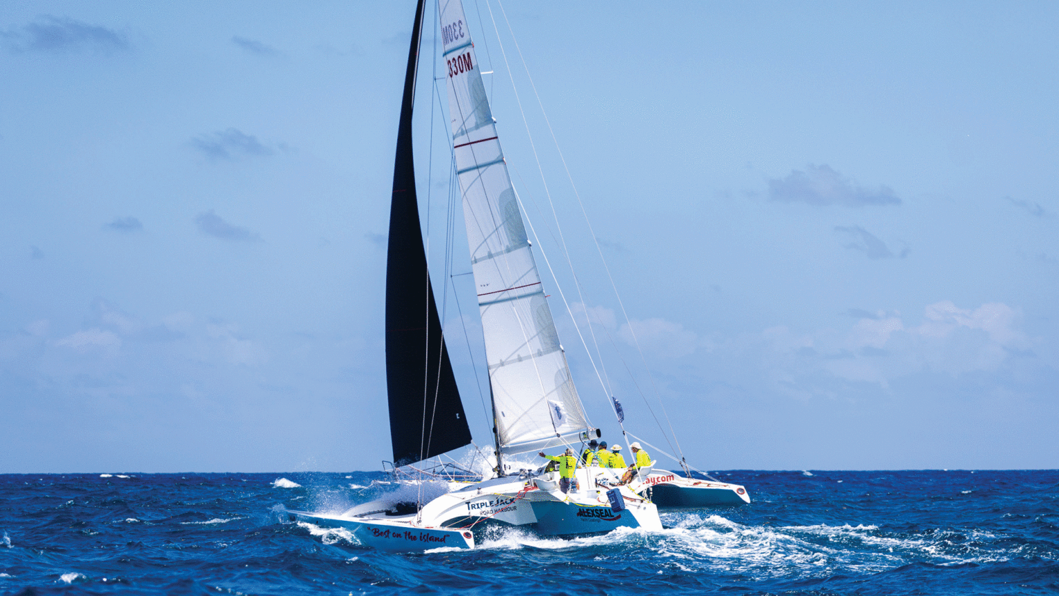 Boisterous racing conditions in the Caribbean.