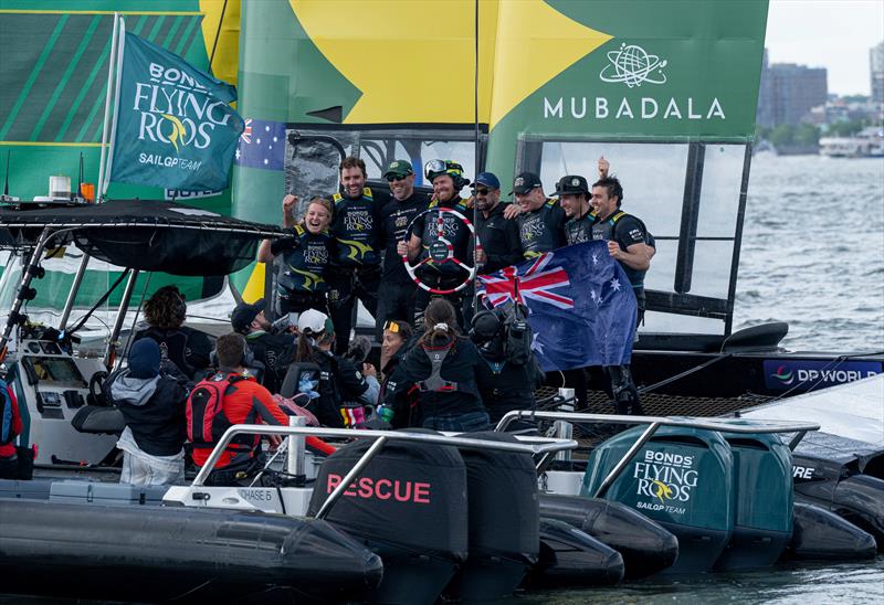 Bonds Flying Roos SailGP Team celebrate victory on Race Day 2 - Mubadala New York Sail Grand Prix - May .31, 2026