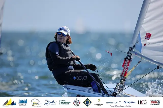 Zawodnicy klasy ILCA w wyścigu mistrzostw Europy masters
