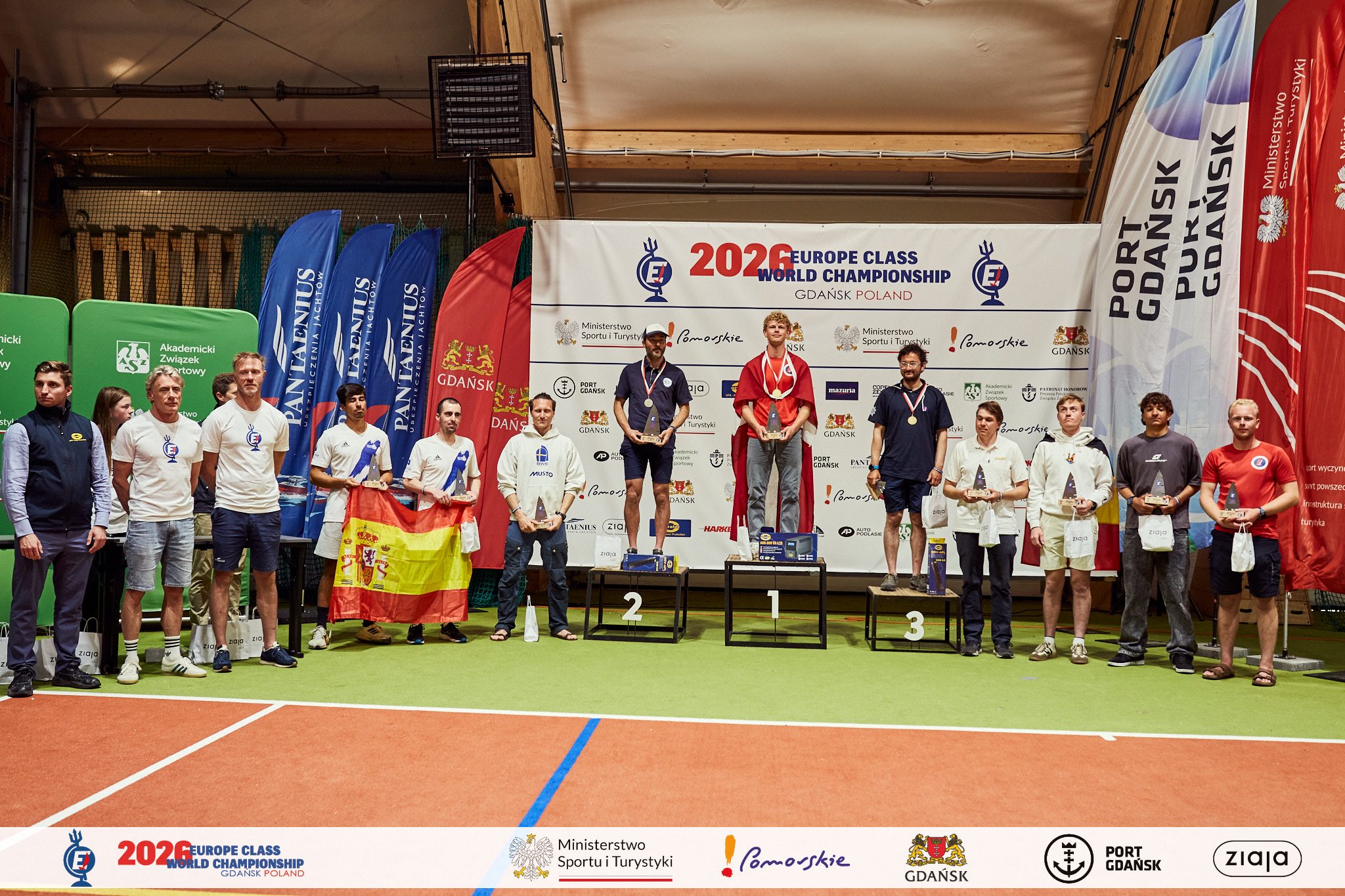 Podium mężczyzn mistrzostw świata klasy Europa