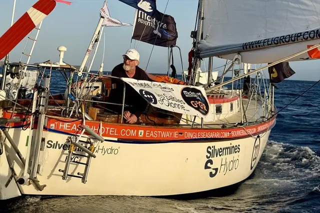 Pat Lawless aboard SILVERMINES HYDRO remains the closest challenger to race leader Damien Guillou. The two front-runners are beginning to build their own race at the head of the fleet