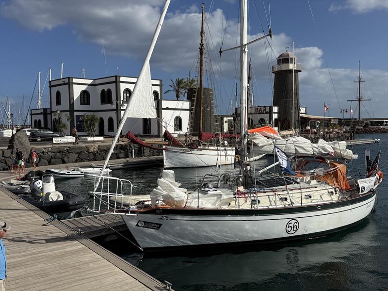 Repairs stand between SPIRIT and a return to the race. American skipper Guy deBoer's Tashiba 36 lies alongside at Marina Rubicón, Lanzarote, while organisers await the surveyor's report on the required chainplate and hull structural repairs