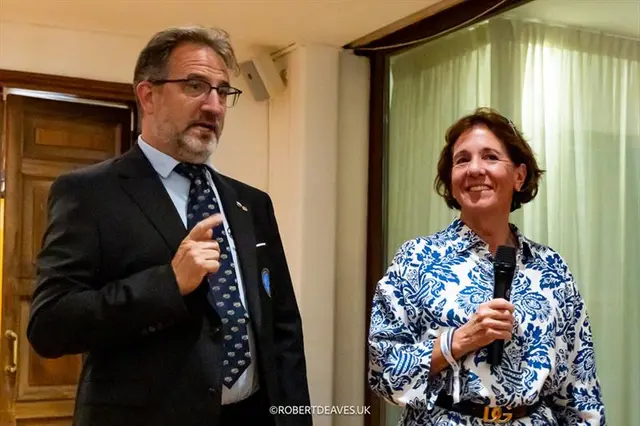 Simon Pfändler and Louise Morton at the 2026 5.5 Metre World Championship Opening Ceremony