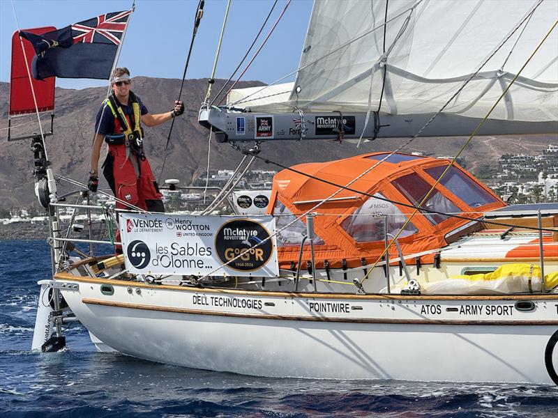 Westing could make the difference. British skipper Henry Wootton aboard his Cape George 36 cutter PRIVATEER during the Lanzarote film drop