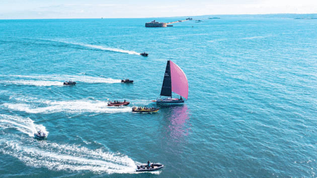 With Jean-Pierre Kelbert, finishing the 2025 Rolex Fastnet Race as overall winners.