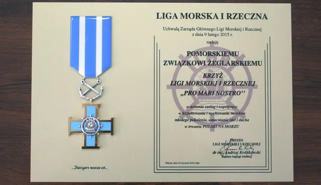 Pomorski Związek Żeglarski odznaczony przez Ligę Morską i Rzeczną